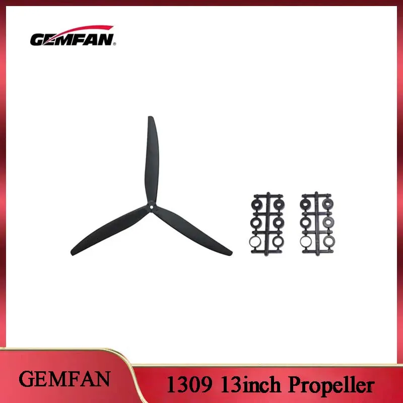 

2 упаковки Gemfan 1309, 13-дюймовый нейлоновый пропеллер из стекловолокна, 13-дюймовая трехлопастная опора с фиксированным шагом для RC FPV Drone