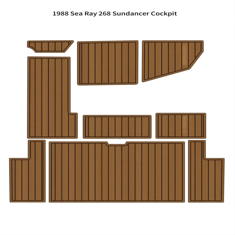 

1988 Sea Ray 268 Sundancer Cockpit Pad Boat EVA Foam Faux Teak Deck Floor Mat