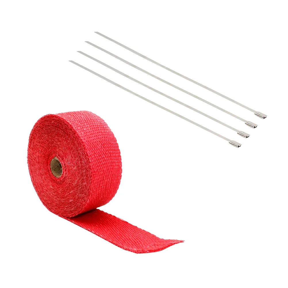 15mm * 25mm * 5mm Exhaust Heat Wrap Roll Header Tube Fiber Wrap Tape for Car Motorcycle exhaust wrape