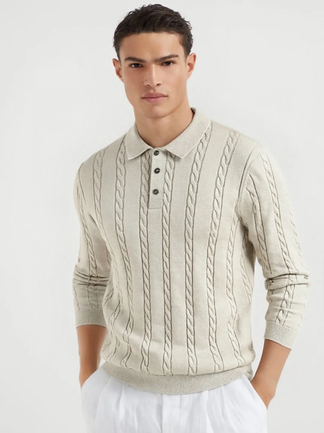 

Trendy Men's Knitted Long Sve round Ne Sweater Casual Busin Sle Autumn Winter New Arrival Straight Cut Fit Faion