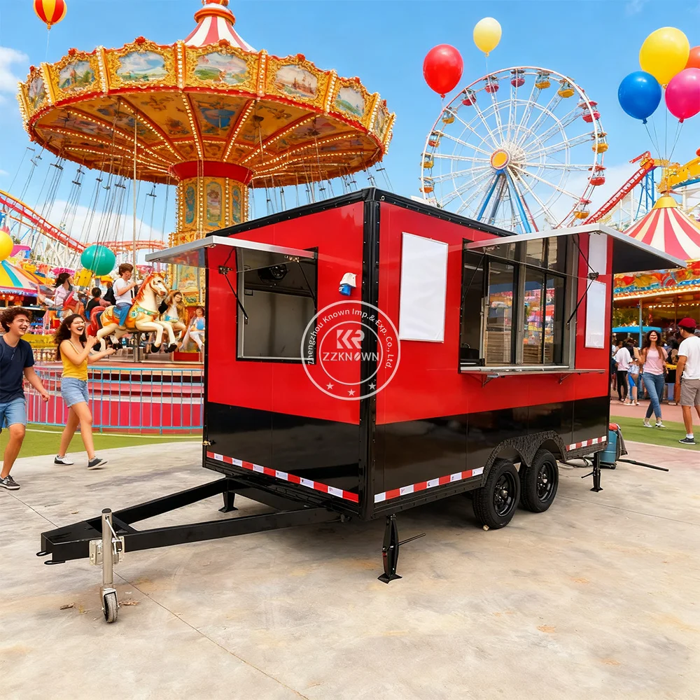 

Custom Concession Street Bbq Food Truck Ice Cream Cart Coffee Trailer Mobile Food Bar Trailer With Full Kitchen Equipments
