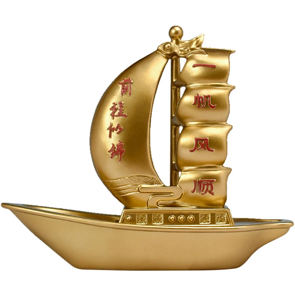 

Smooth sailing boat resin ornaments office living room study desktop Art Home Office Desktop Decoration Figurines Statues Decor