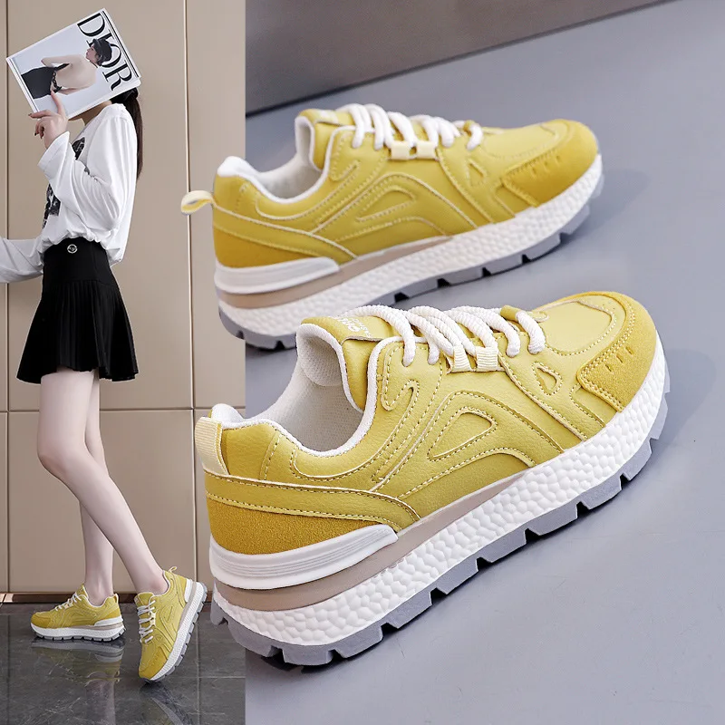 

Thick-soled dad shoes for women, white sneakers, autumn new style, versatile casual sports shoes for ladies