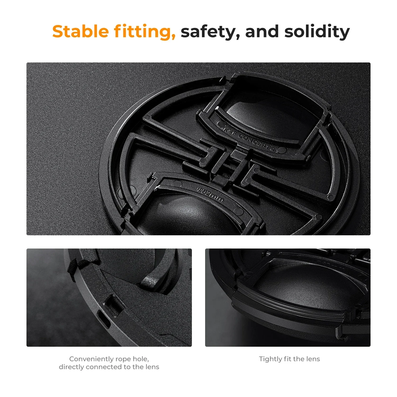 K&F Concept 카메라용 범용 렌즈 캡 직경 37mm-95mm 37mm 43mm -95mm(손실 방지 로프 포함) 15개 캡 크기 세트