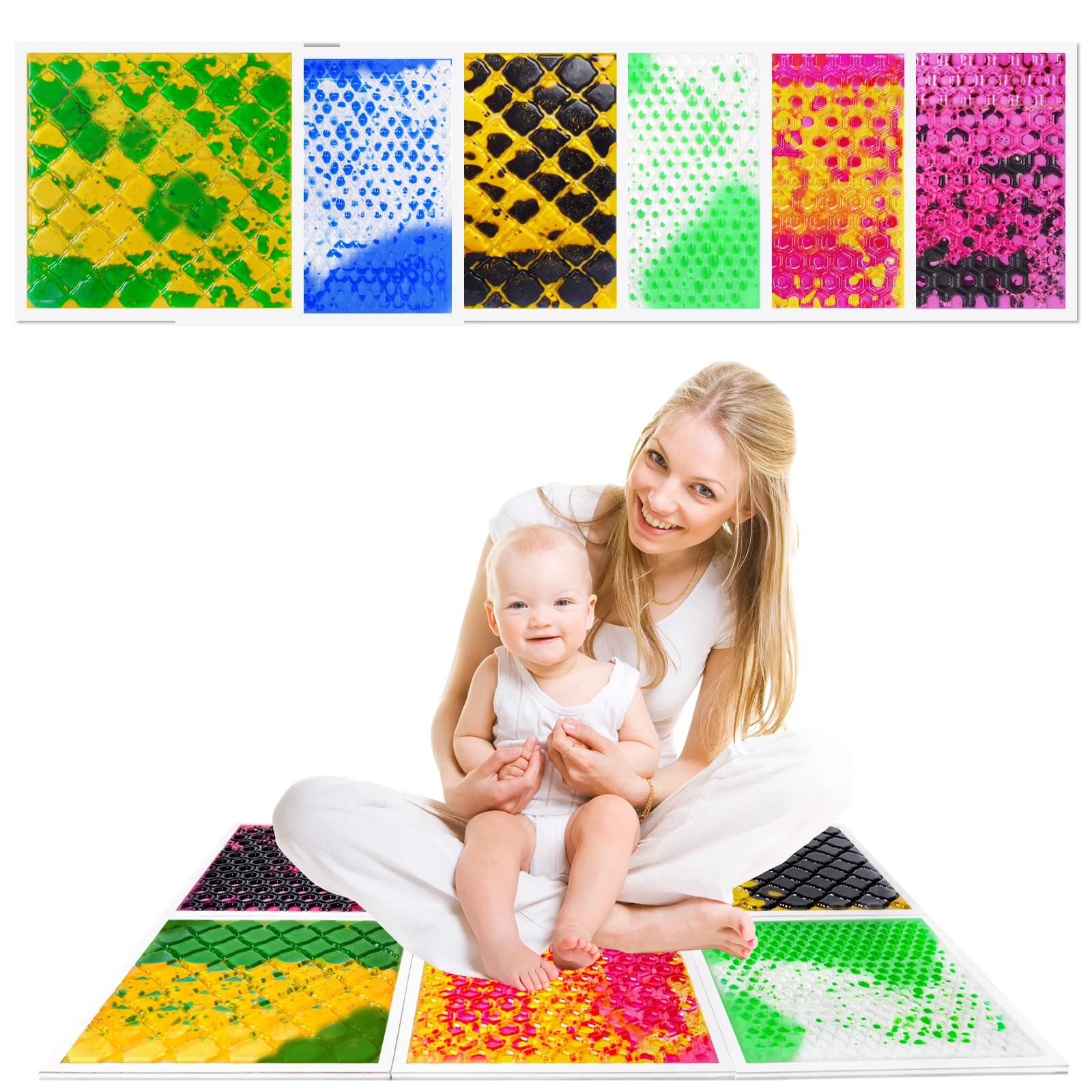 Giocattoli sensoriali visivi per bambini: tappetino sensoriale colorato, giocattolo educativo che aggiunge divertimento per imparare
