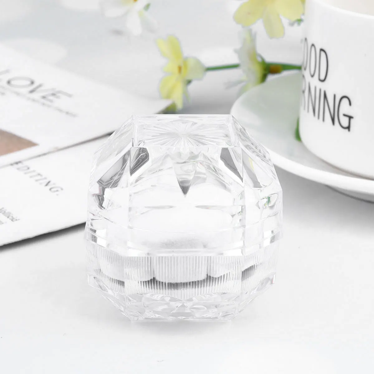 

Stud Earrings Storage Box Jewelry Packaging Boxes Compact Case Premium Material Ring Box Transparent Storage Case ganizer