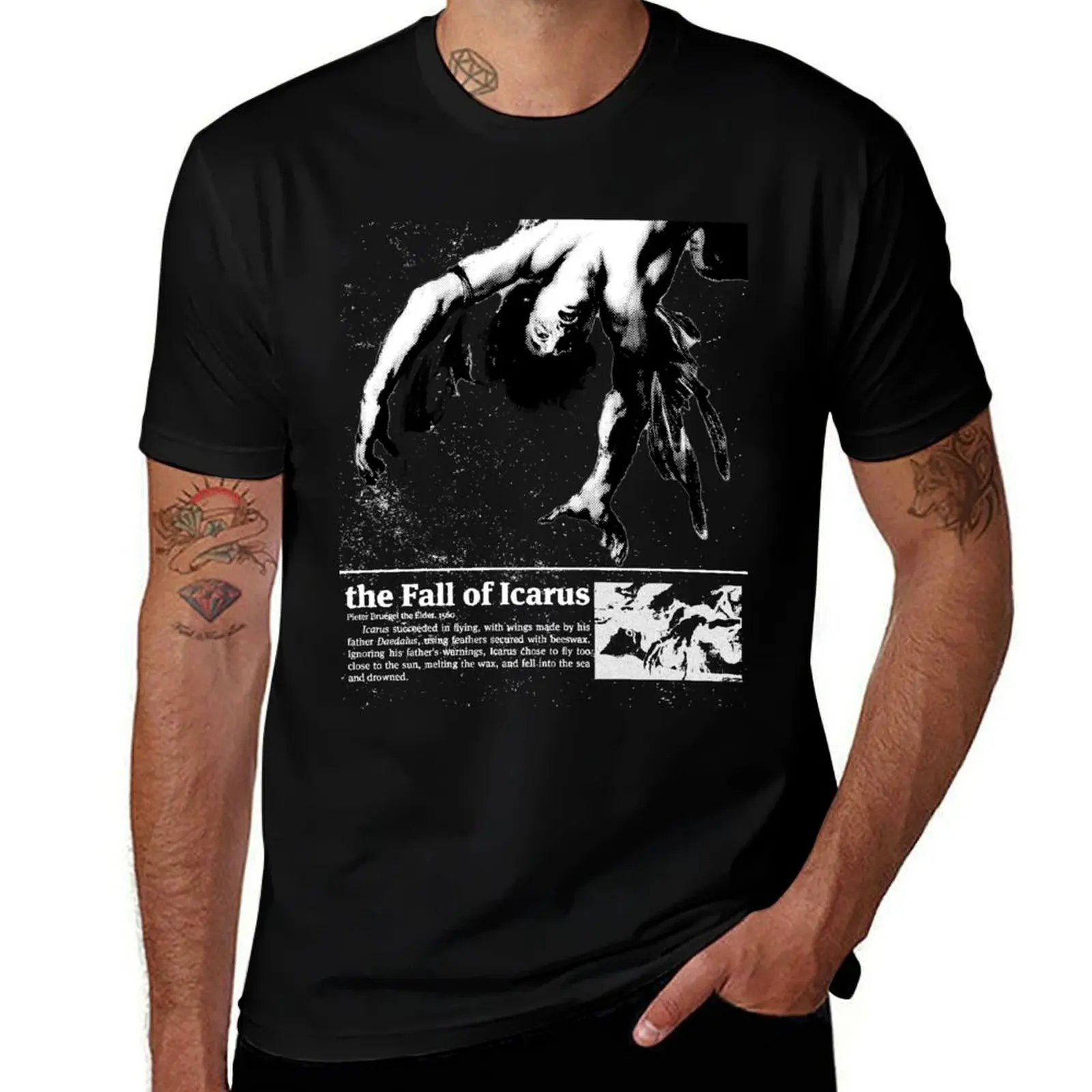 

The Fall of Icarus (white) T-Shirt t shirts for man cotton funny black cotton t-shirt plain for man package
