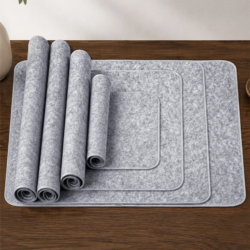 Thick Edged Felt Calligraphy Mat Desk Pad for Students Beginners Writing Painting DIY Chinese Style Sewing Writing Accessory