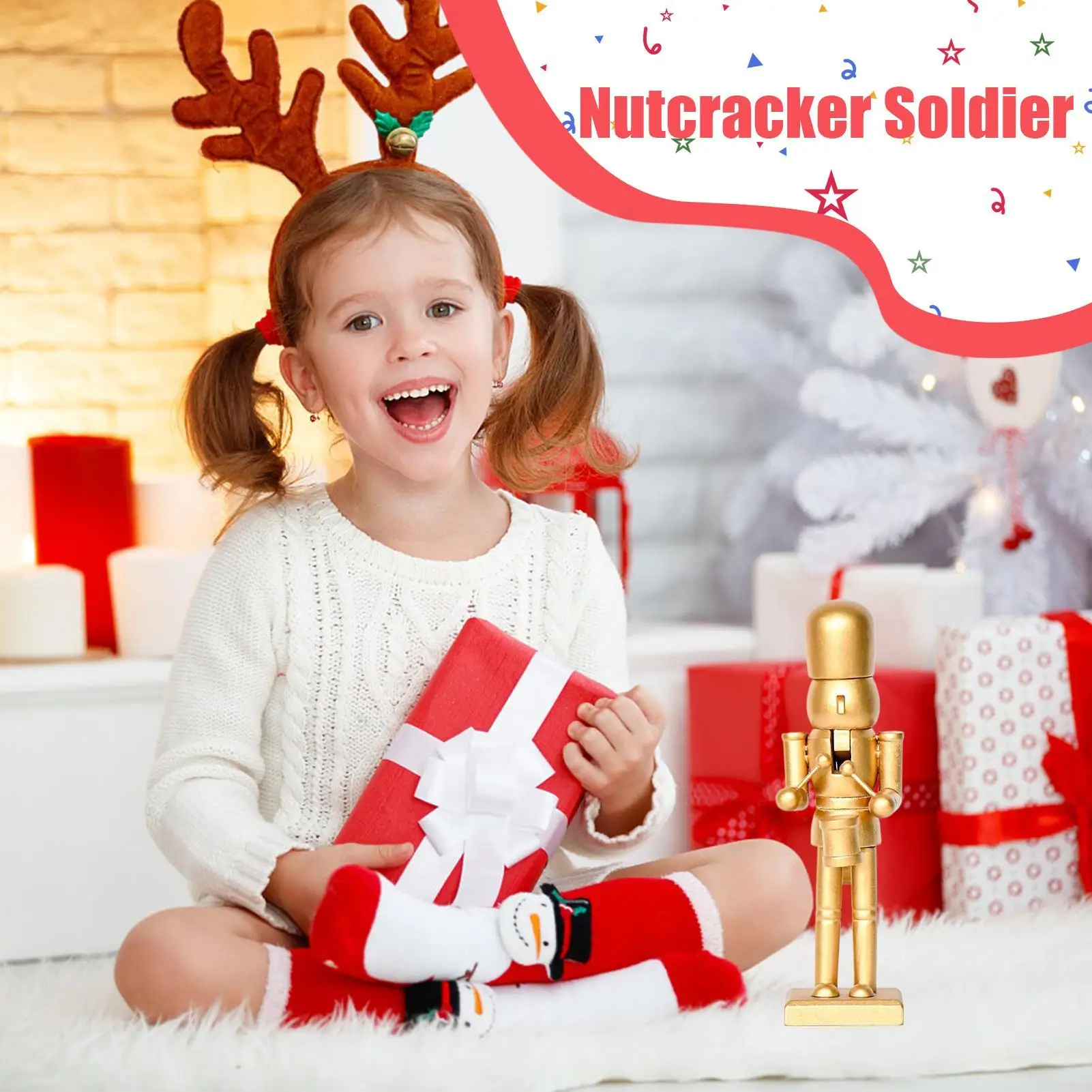 Nutcracker Decor 14 Inch Nutcracker Table Decor Moveable Mouth Figurine Decoration For Indoor Outdoor Home Party Kids Children