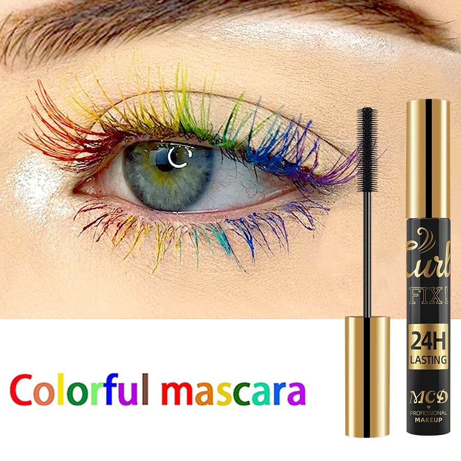 Mascara impermeabile 5D Vibrante Formula con inchiostro per arricciatura a 9 colori a lunga durata - Estensione per eyeliner Cosmetico per trucco occhi blu verde nero