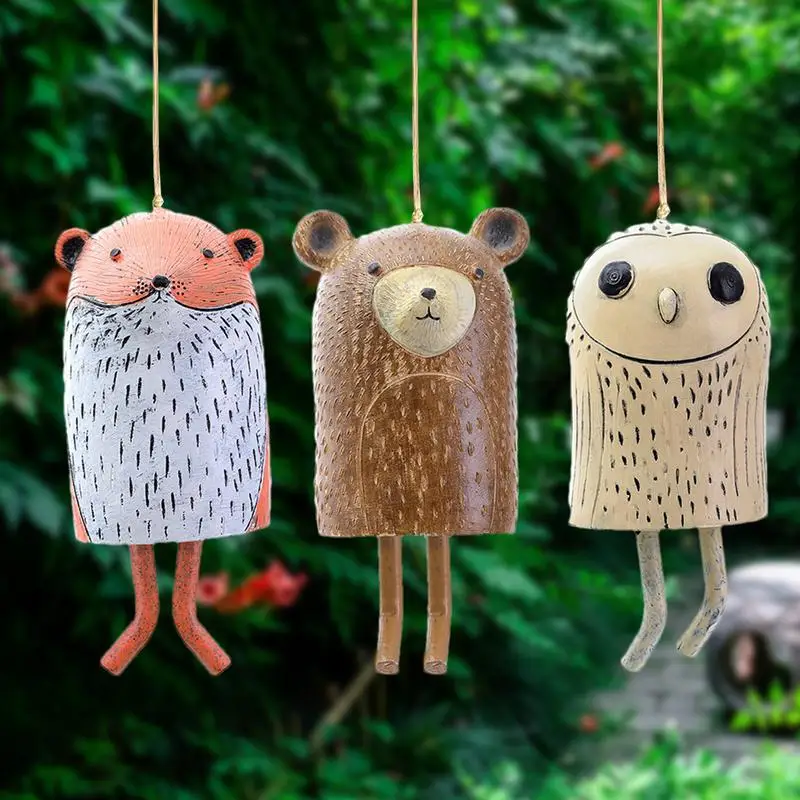 Beautiful Rustic Animal Wind Chimes Room Decoration Cute Chimes Wind Bell Animal Resin Garden Door Outdoor Decor Pendants