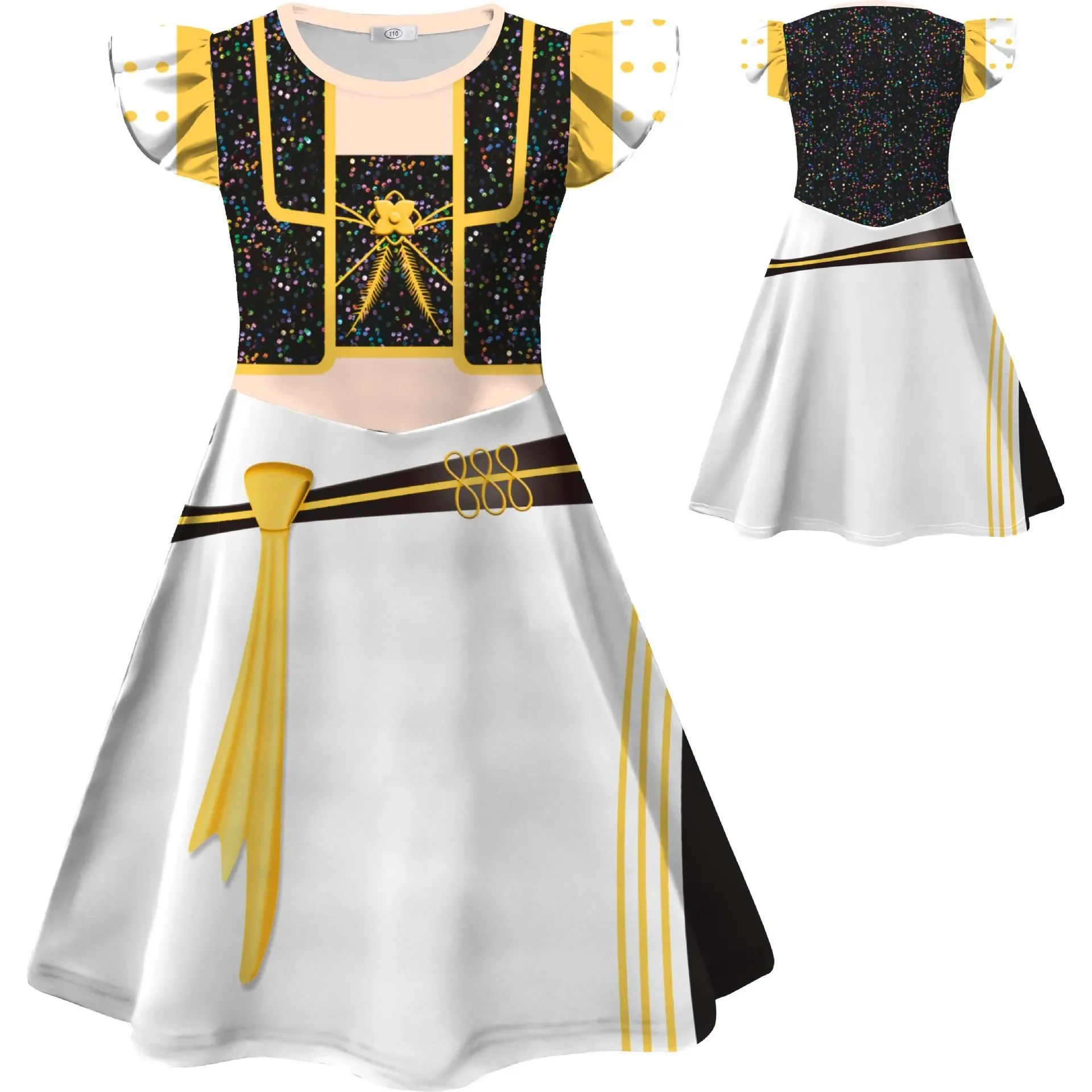 Kostium Cosplay Rumi Demon Hunters dla Dziewczynki, Sukienki z Nadrukiem 3D, Halloween, Odgrywanie Ról, Film, Grupa K-Pop, Idol, Sukienka z Falującymi Rękawami