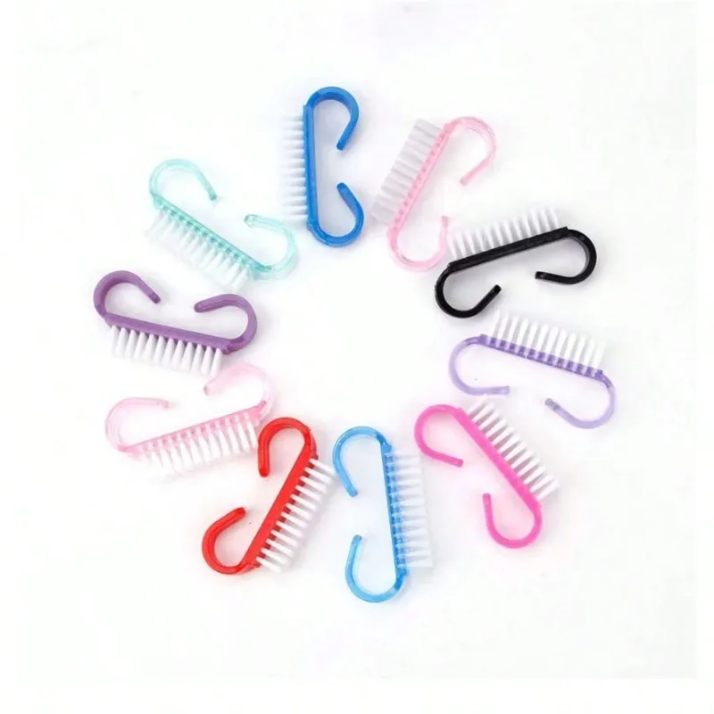 Conjunto de escova de unhas de 10 peças-punho de plástico para limpeza de unhas e pés, purificador fácil para manicure diária e pedicure