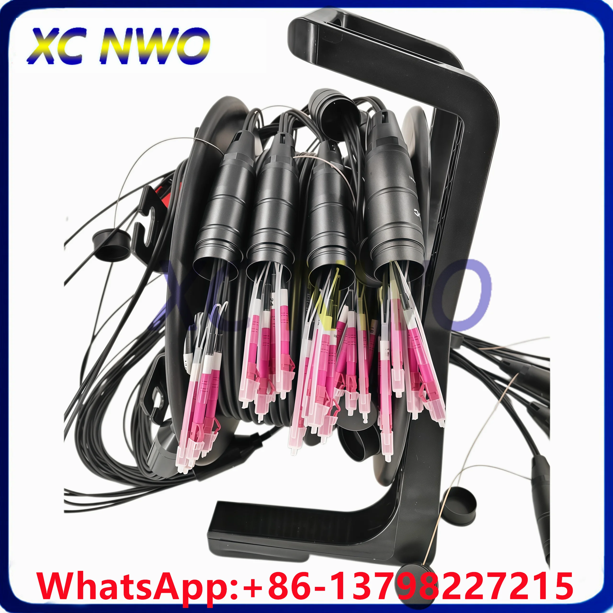 24Cores 50M  SM G657A1,7.0mm Armored TPU Black Cable,6*PDLC/UPC(12Core)-6*PDLC/UPC(12Core) (1M from plug to Connector ) PCD310