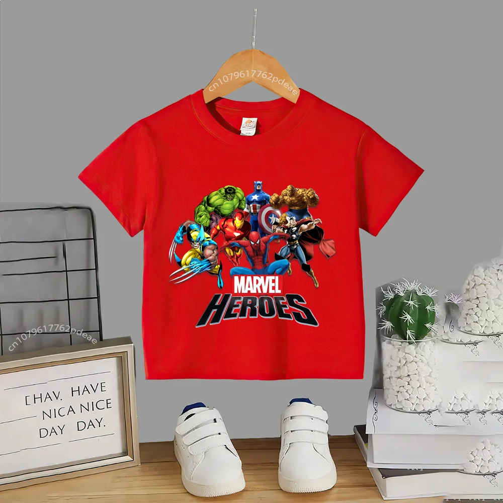 Super Hero Teen 100% Cotton T-shirt Kids Hulk Printed Casual Cotton T-shirt Comfortable short sleeve for boys and girls babies