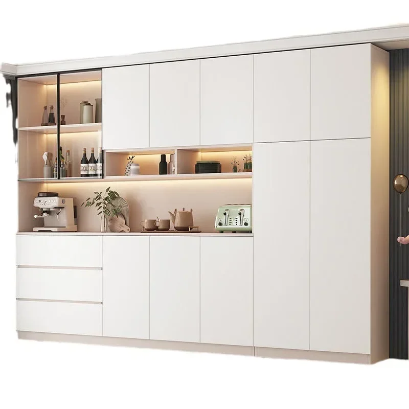 Large Luxury Display Drawers Kitchen Cabinet Glass Sideboards Shelf Buffet Cupboard Alacena Cocina Muebles Furniture Set