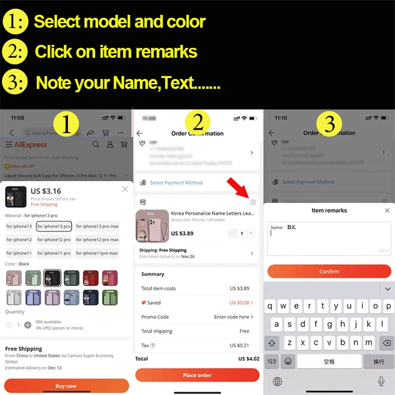 Korea Personalise Name Letters Leather PU Soft Phone Case For iPhone 16 14 13 12 11 Pro Max Plus Lens Protection Luxury Cover