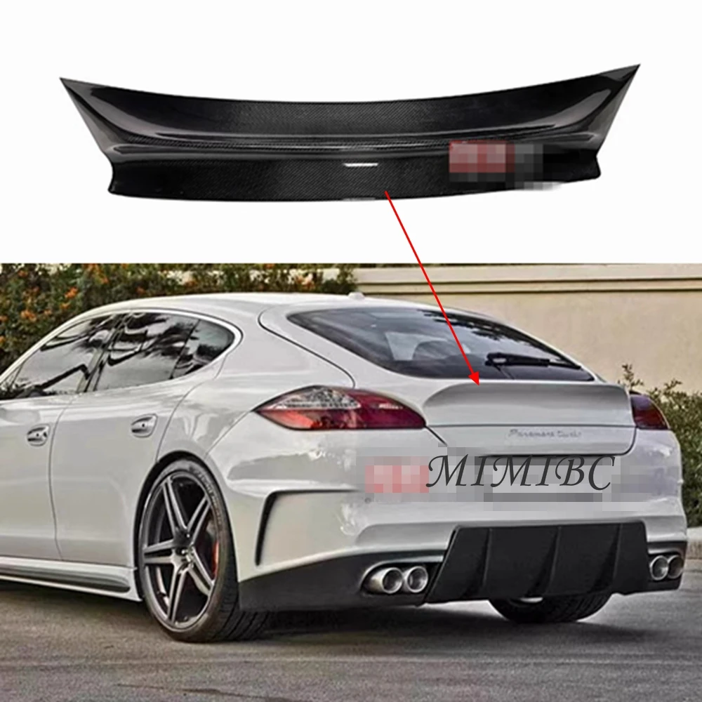 Real Carbon Fiber Rear Spoiler Wing For Porsche Panamera 970.1 /970.2 2009-2014 4 Door Car Trunk Lid Trim Cover  FRP Spoiler