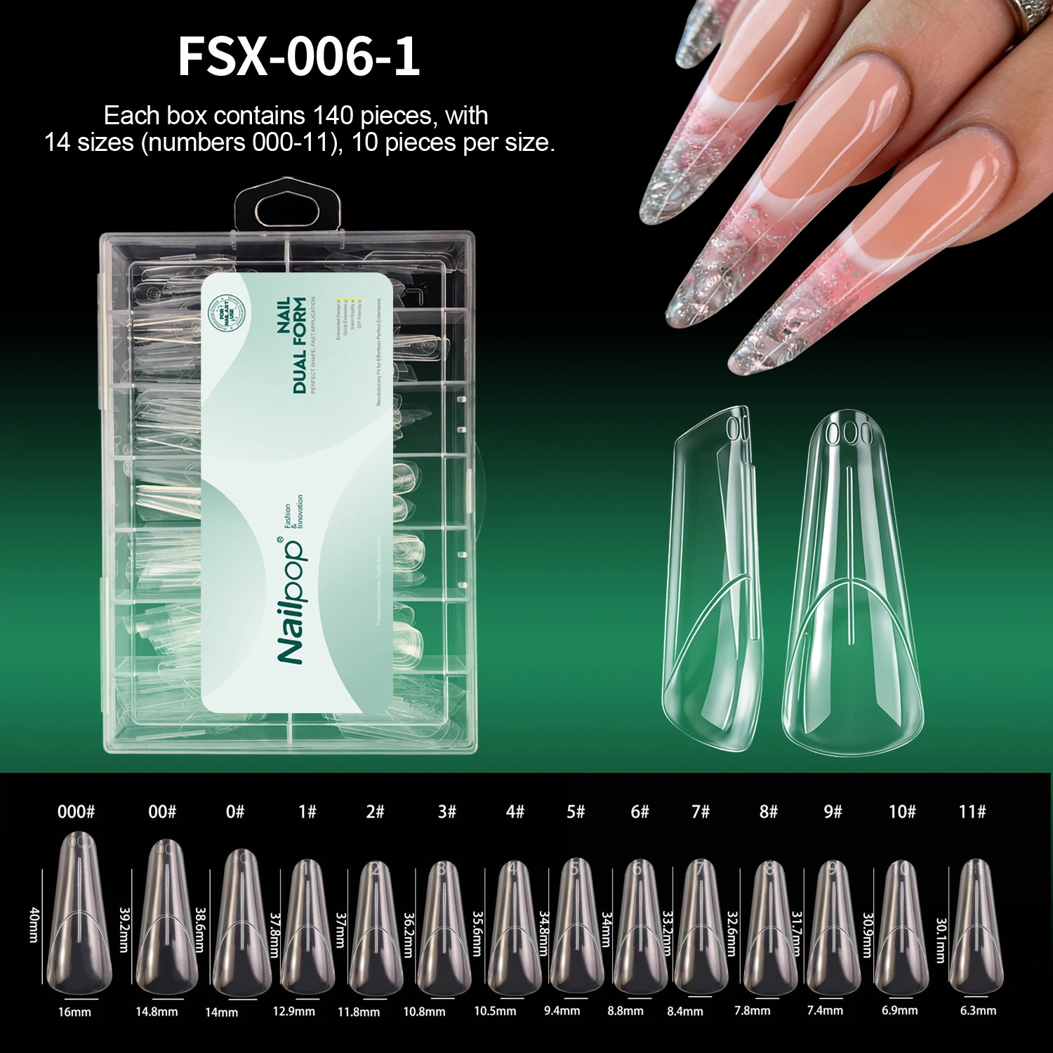 French Tip Nail Forms For Acrylic Extensions Square Ballet Shape_voghion.com