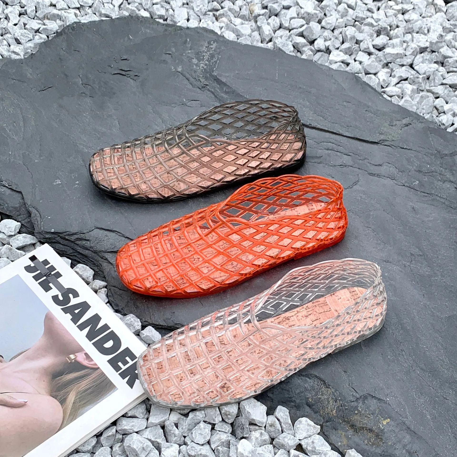 2025 Women's New Flat Sandals with Hollow PVC Breathable Summer Outerwear Baotou Bag and Casual Jelly Sandals image 3