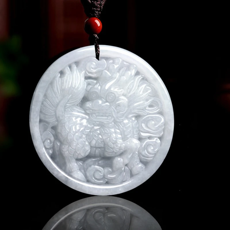 Jade Qilin Round Brand Pendant Boutique Men's and Women's Models