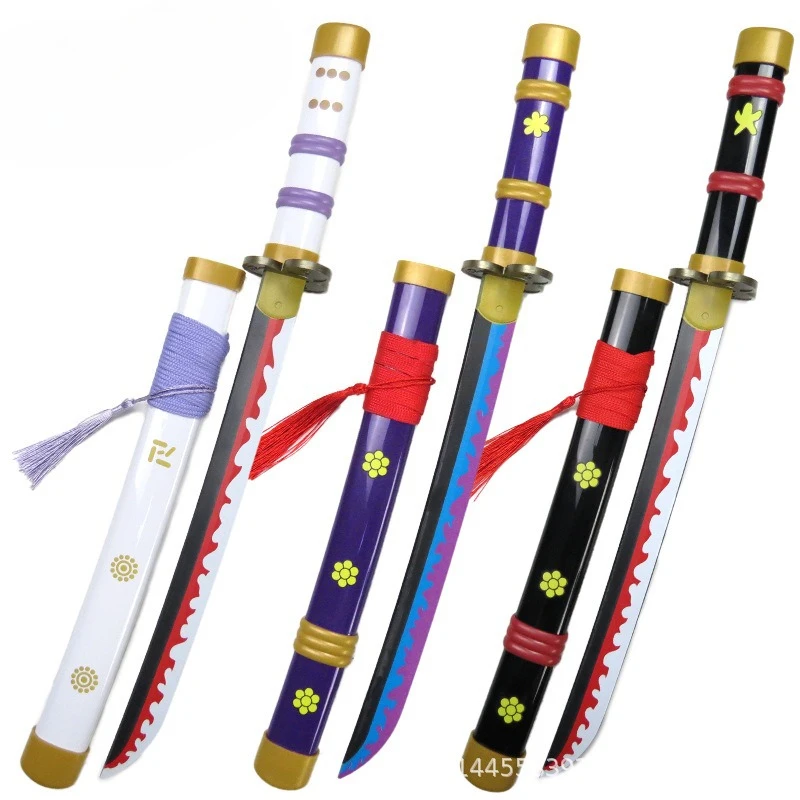 42cm Zoro Three Knives Yama ABS Sword COSpaly Prop Wado Ichimonji Katana Abs Meterial Outdoor Training Short Sword Toys Boys