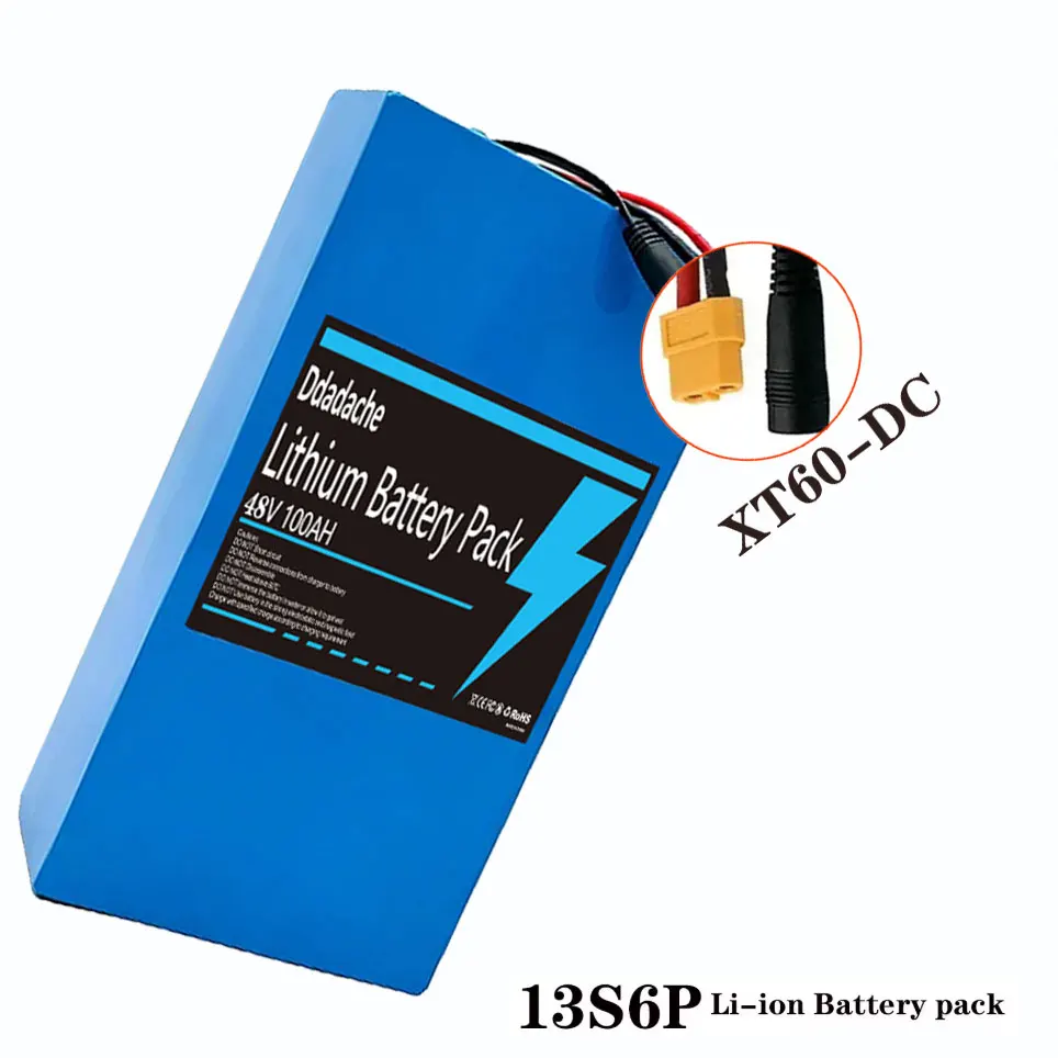 100Ah 48V 100% Nieuwe 13S6P Batterij Originele Lithium Batterij 2000W Citycoco Gemotoriseerde Scooter Batterij Ingebouwde 50A BMS