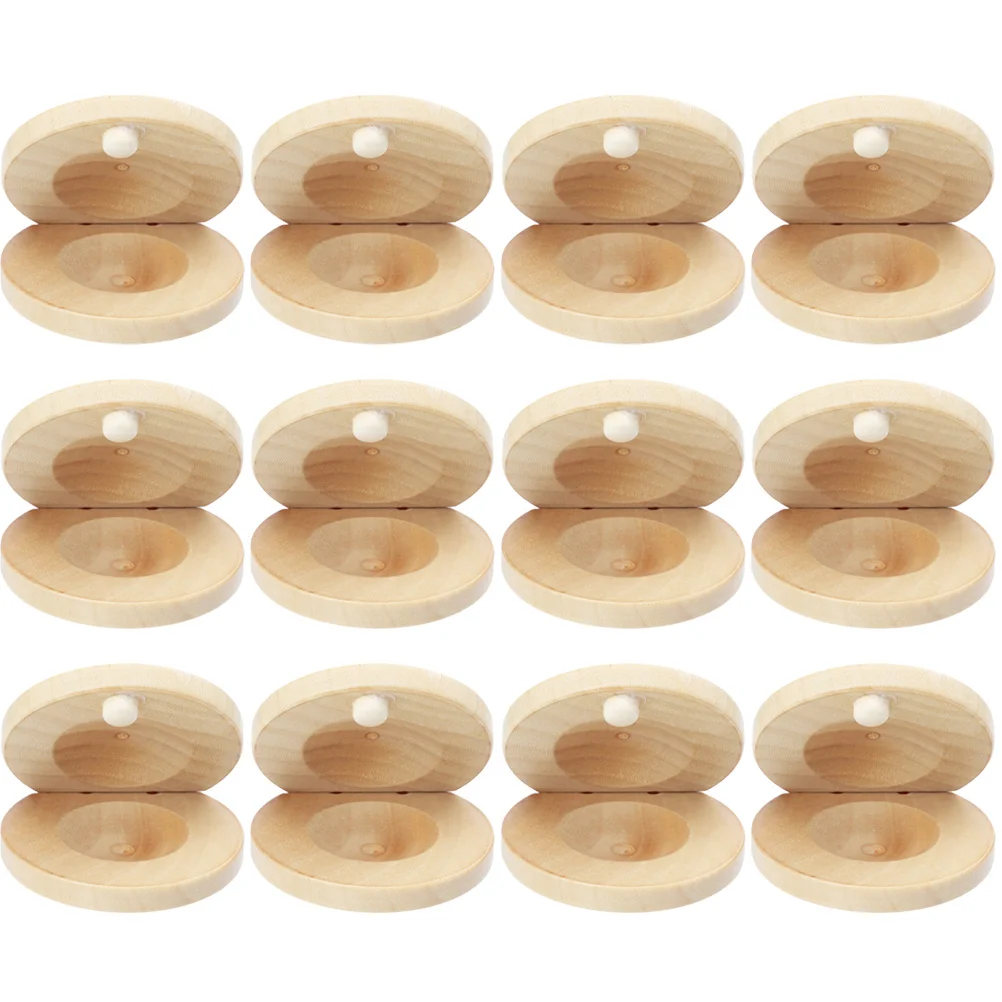 12 قطعة للأطفال أداة قرع إيقاع الإصبع للأطفال خشب الأطفال صنجات خشبية موسيقى صنجات صغيرة