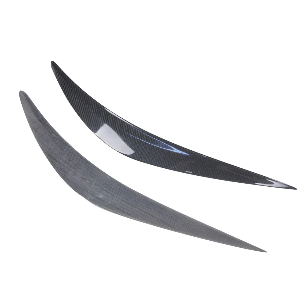1 Pair Real Dry Carbon Fiber Headlight Eyelid Headlamp Eyebrow Strip Trim Cover for Infiniti Q50 2014up