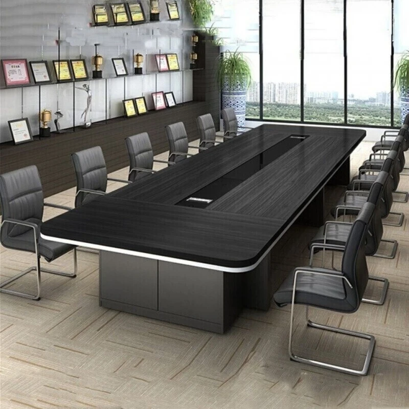 Office, large conference table, simple modern desk