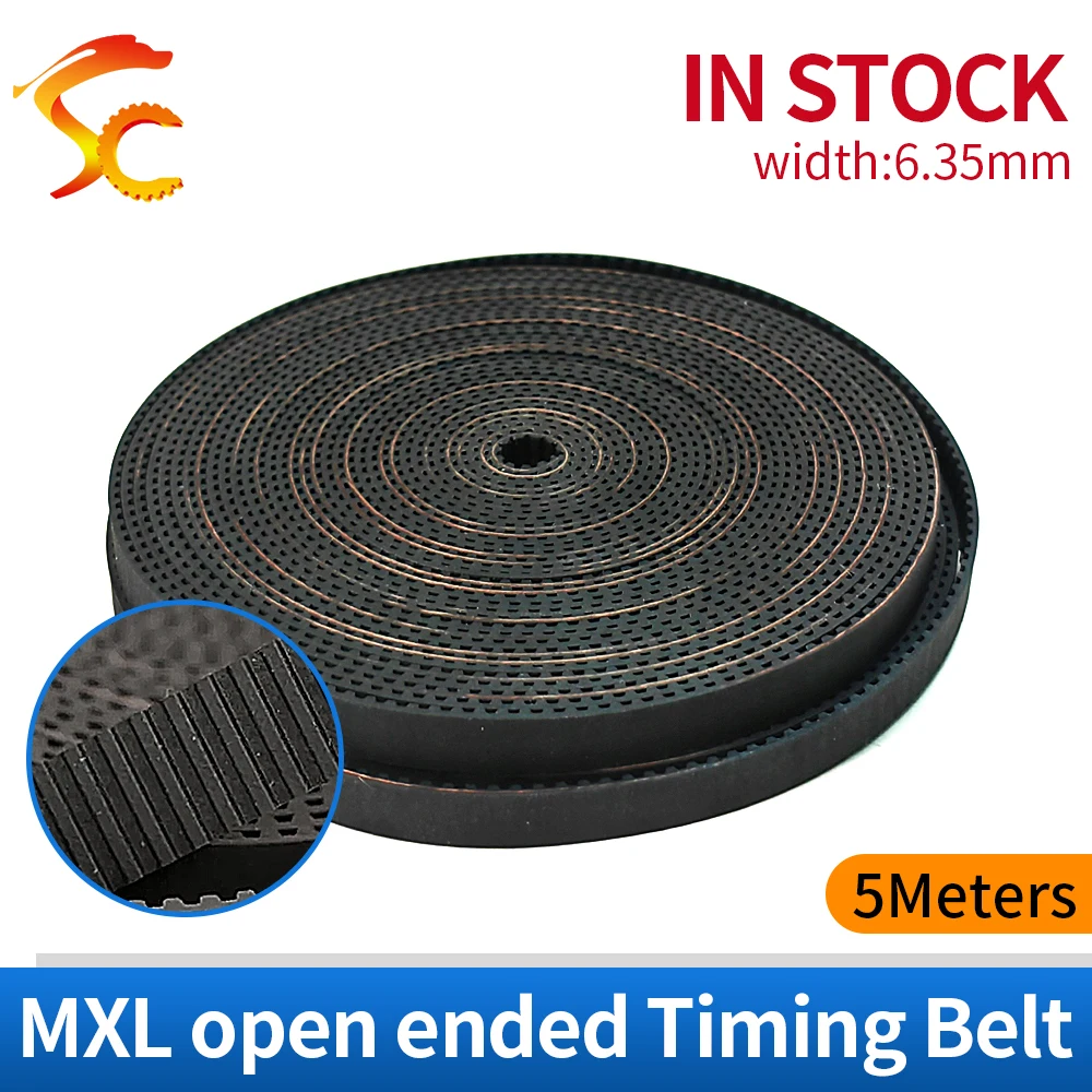 

5meters/LOT MXL025 timing belt Pitch=2.032 open rubber belt width 6.35mm=025" 3D Printer belt MXL-025 Free Shipping