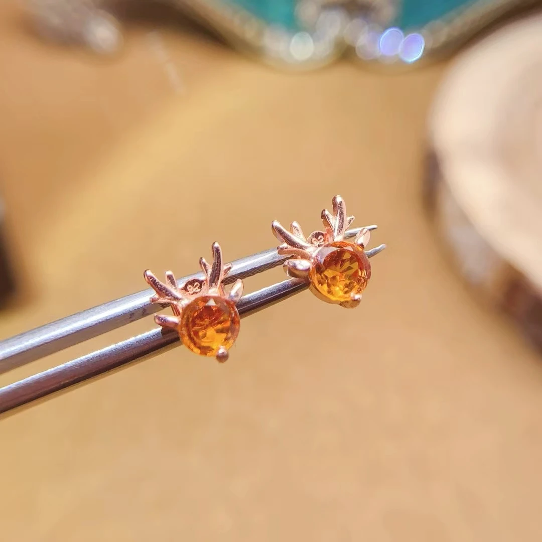 KJJEAXCMY Natural Topaz Earrings for Women S925 Silver Electroplated High Clarity Inlaid Jewelry Support Testing Birthday Party