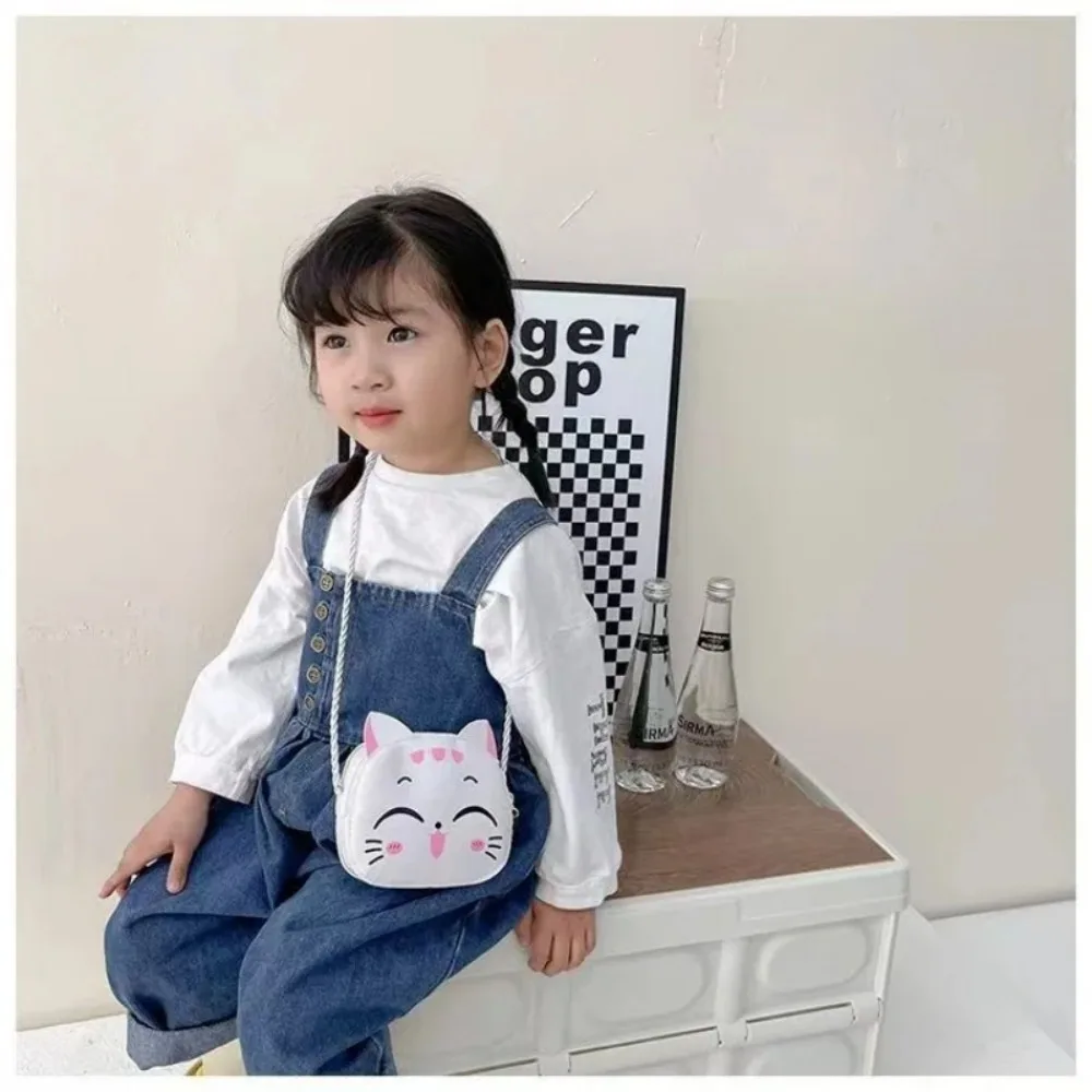 2025 Now Cartoon Kids Bag Fashion Cute Cat Crossbody Bag Coin Wallet Lovely Hand Bags for Boys and Girls Mini Shoulder Bags