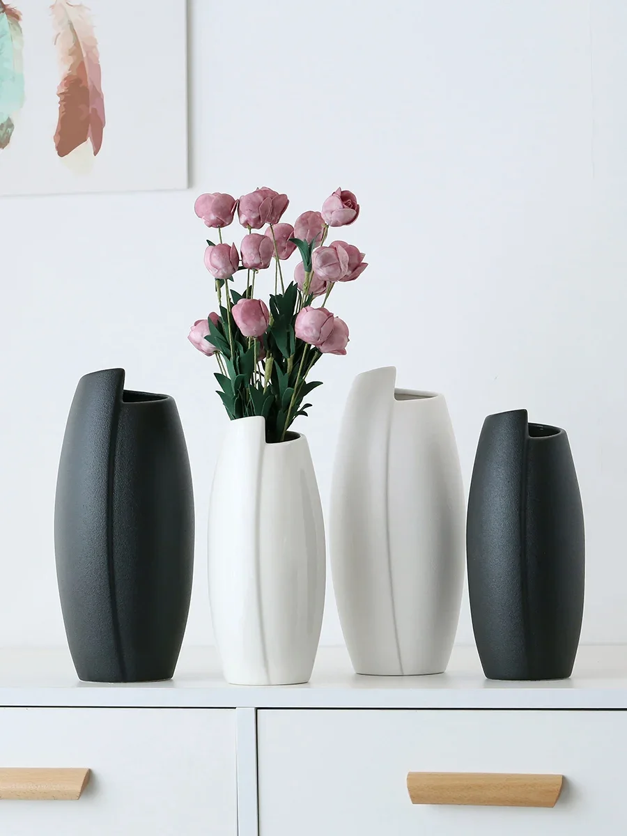 

Ceramic vase Nordic minimalist modern living room flower arrangement and water-fed European creative table dried flowers