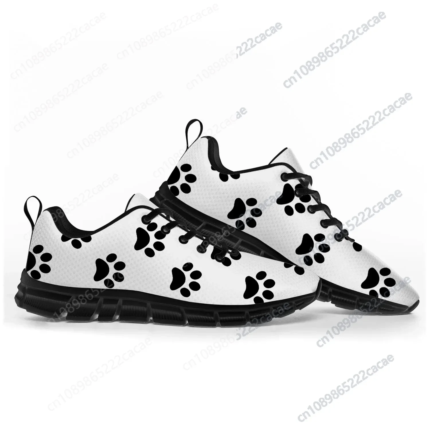 

Dog Paw Print Pet Dog Sports Shoes Mens Womens Teenager Kids Children Sneakers Casual Custom High Quality Couple Shoes Black