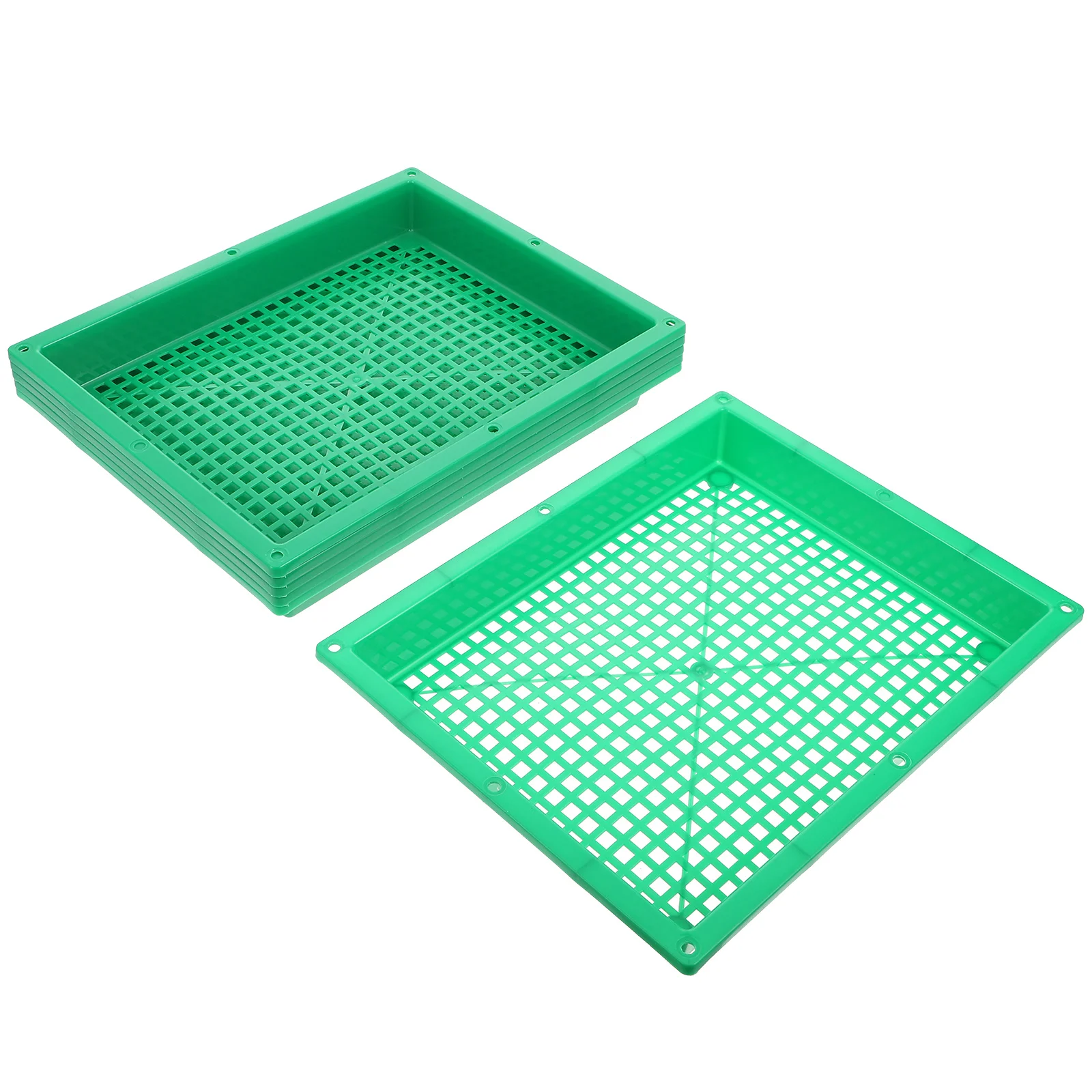 

6pcs Plastic Sowing Tray Multi-Hole Plant Germination Plate Durable Nursery Growing Container Gardening Supplies Greenhouse