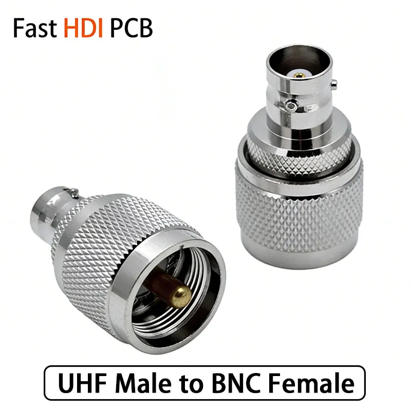 UHF Male to BNC Female RF Adapter, PL259 to BNC Jack Coaxial Connector Converter, 50 Ohm Impedance Copper Body for Radio Antenna