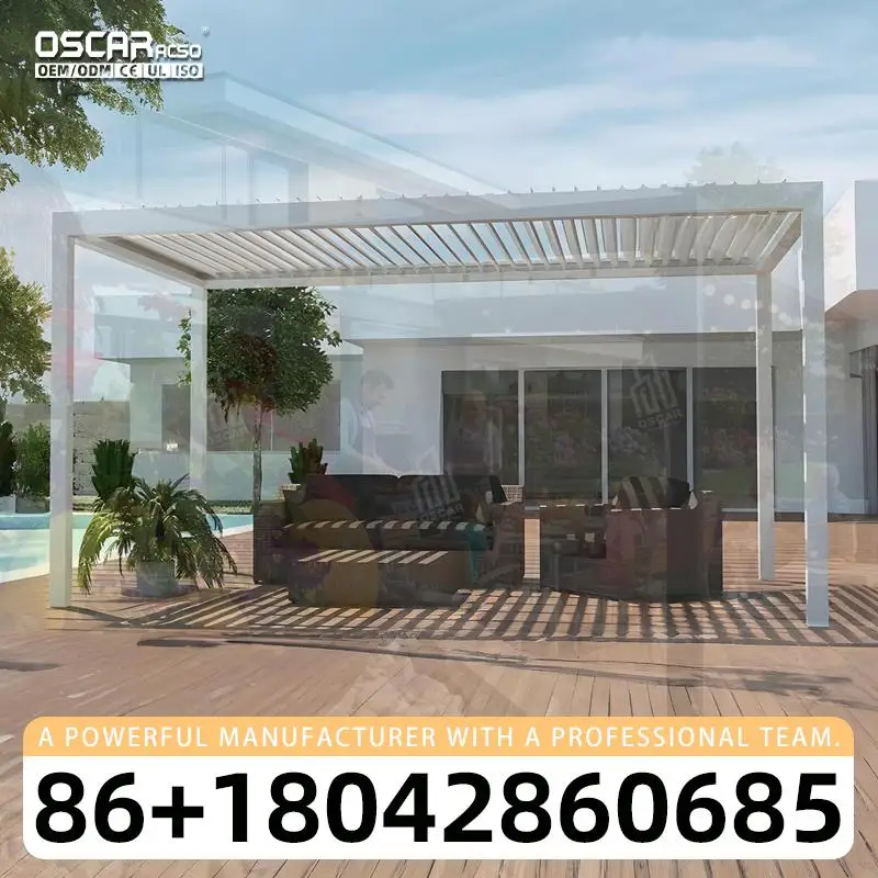 Outdoor Trend Opening Roof Aluminum Tent Terrace Gazebo Aluminum Pergolas for Garden Backyard Patio pergola