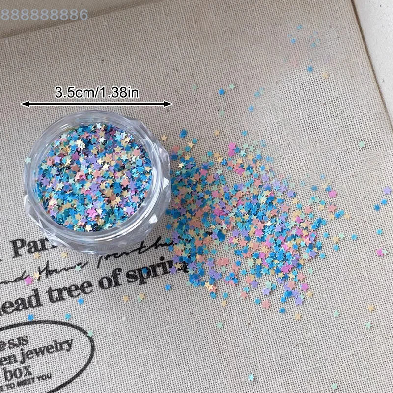 مسمار بريق لطيف ستار معكرون اللون مسمار بريق DIY مسمار الفن سحر الديكور الملحقات