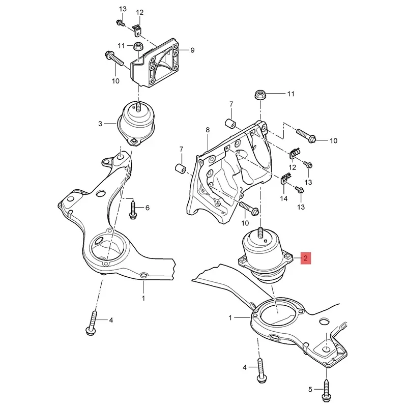 1 Para Części Silnika Mocowanie Poduszki Silnika Wspornik do Porsche Cayenne 955 94837504901 94837505001