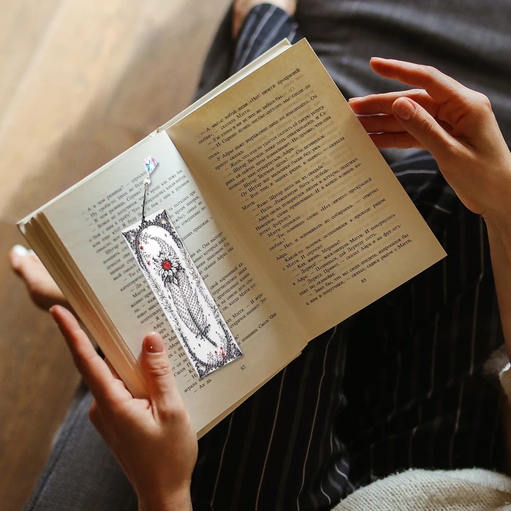 

4 шт., алмазная закладка с перьями специальной формы, художественные проекты, алмазная живопись, набор для изготовления закладок, алмазная художественная закладка с подвеской