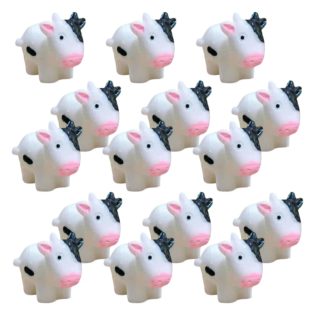 

20 Pcs Miniature Cow Figurines Realistic Home Decor DIY Farm Animal Decorations Plastic Figures