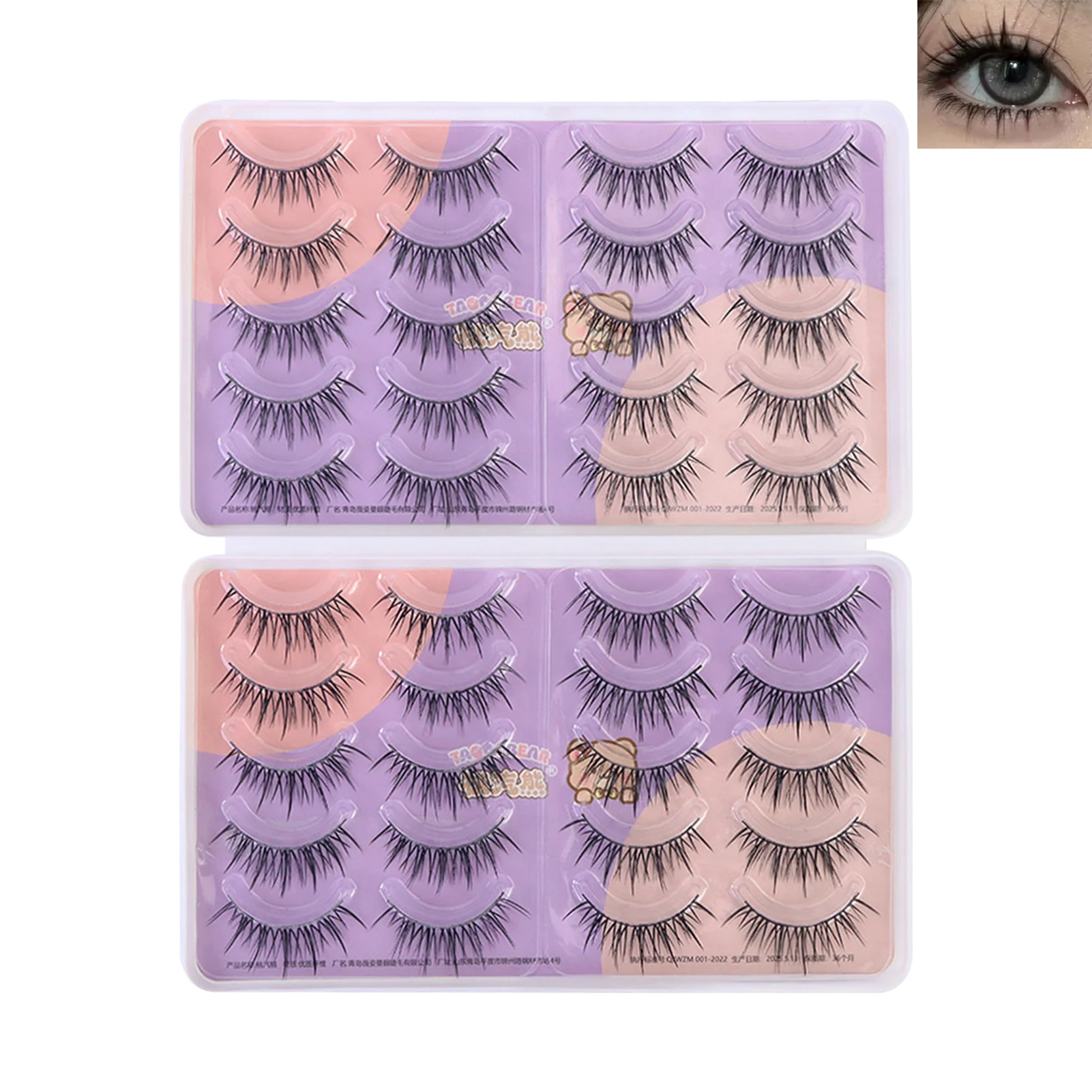 Tiras de pestañas Manga 3D, pestañas postizas rizadas gruesas y dramáticas, 40 Uds., pestañas de fibra rizadas C negras de 9-13mm para maquillaje de volumen Natural