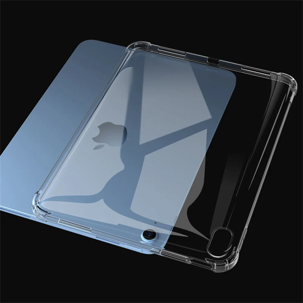 Capa de silicone à prova de choque para apple ipad 10 2022 10.9 polegadas 10a geração capa flexível para tablet capa traseira transparente