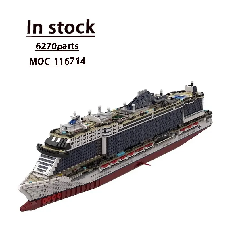 MOC-116714 Ocean Cargo Giant Ship Carrier Building Block Model • 6270 Parts Children\'s Birthday Building Blocks Toy Gifts