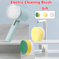 Electric Cleaning Brush Bathroom Wash Brush Kitchen Cleaning Tool USB 3-in-1 Handheld Bathtub Brush Electric Brush Cleaner