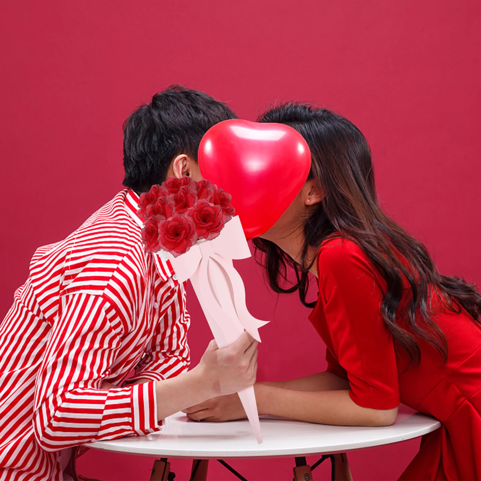 

50Pcs Simulation Rose Heads Fake Rose Decor Silk Flower Adornment for Wedding DIY Flower Wall Centerpiece Romantic Floral