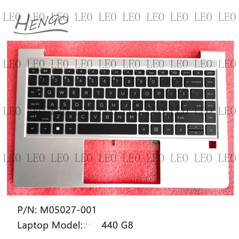 SS  New For HP 440 G8 Palmrest Upper Case Cover + US Backlit Keyboard M05027-001
