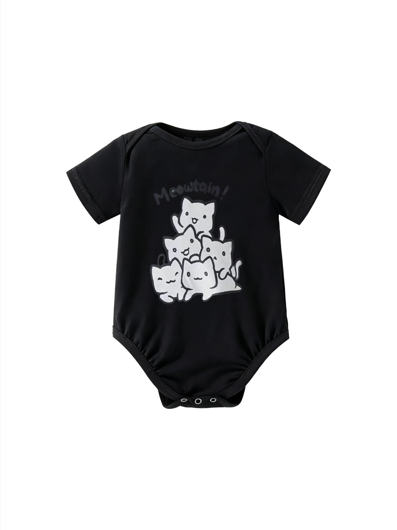 

Детское боди с круглым вырезом Meowtain, сложенные кошки, унисекс с рисунком для мальчиков и девочек, идеально подходящее для любителей кошек, играющих