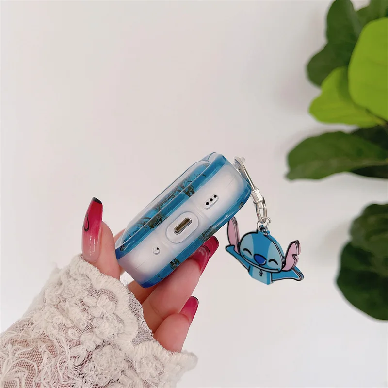 حافظة كرتون ديزني لسماعات أبل ، سلسلة مفاتيح غرزة ، سماعة أذن لاسلكية ، سماعة بلوتوث ، غطاء سيليكون ، 1 ، 2 ، 3 ، برو